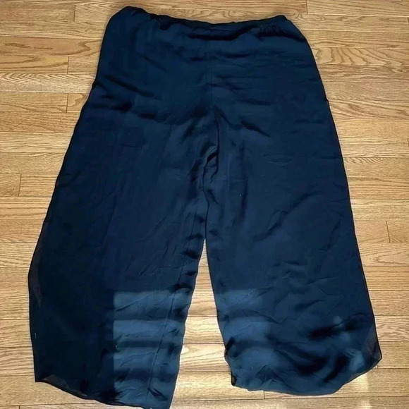 [US16]Frank Usher Black Ankle Jumpsuit PANTS WITH Side  Slits and 3 Layers - Picture 3 of 12